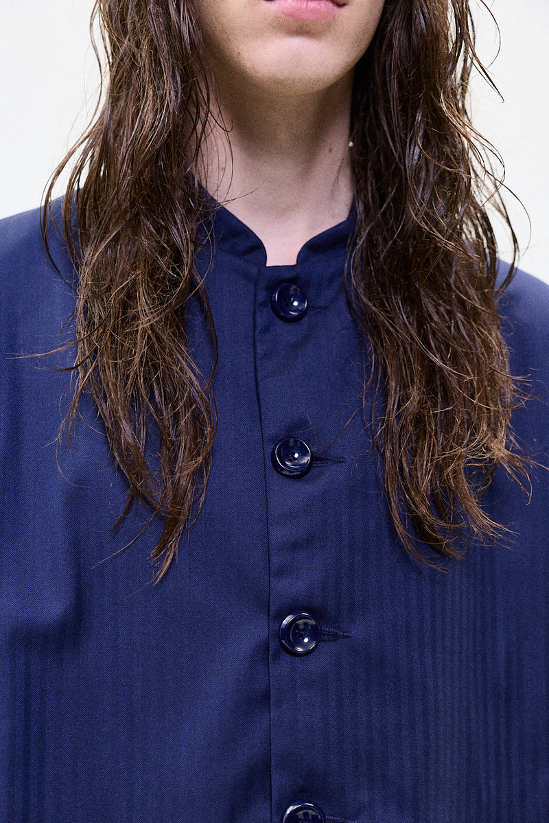 "HRUKI" Fitted jacket with buttons blue
