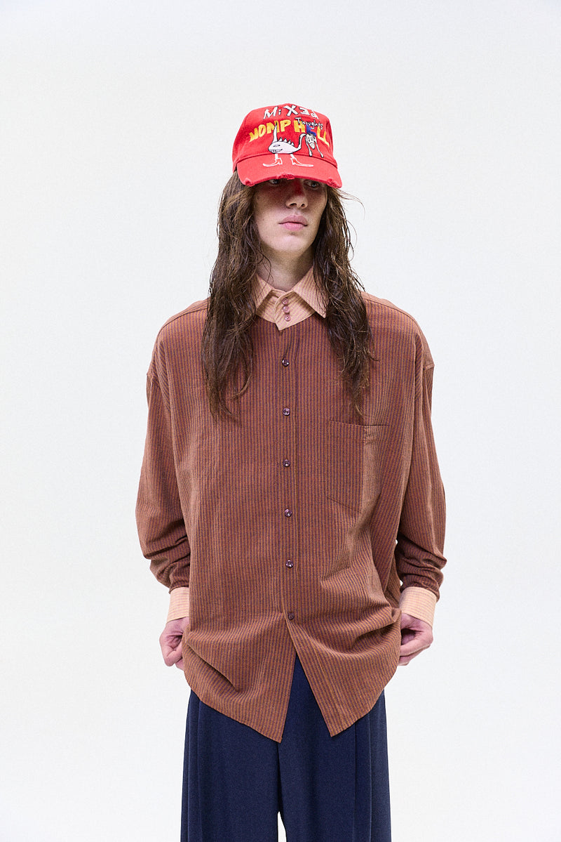 "otto" Oversized button up shirt brown