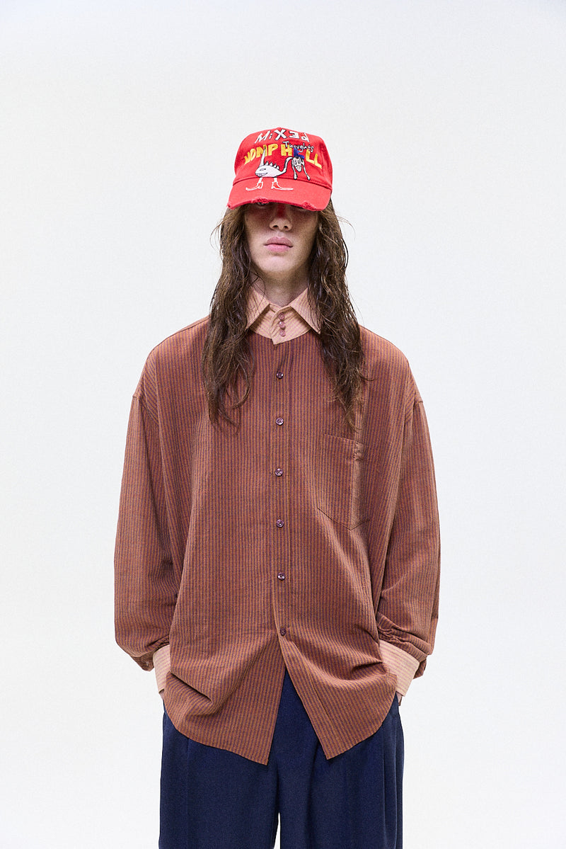 "otto" Oversized button up shirt brown