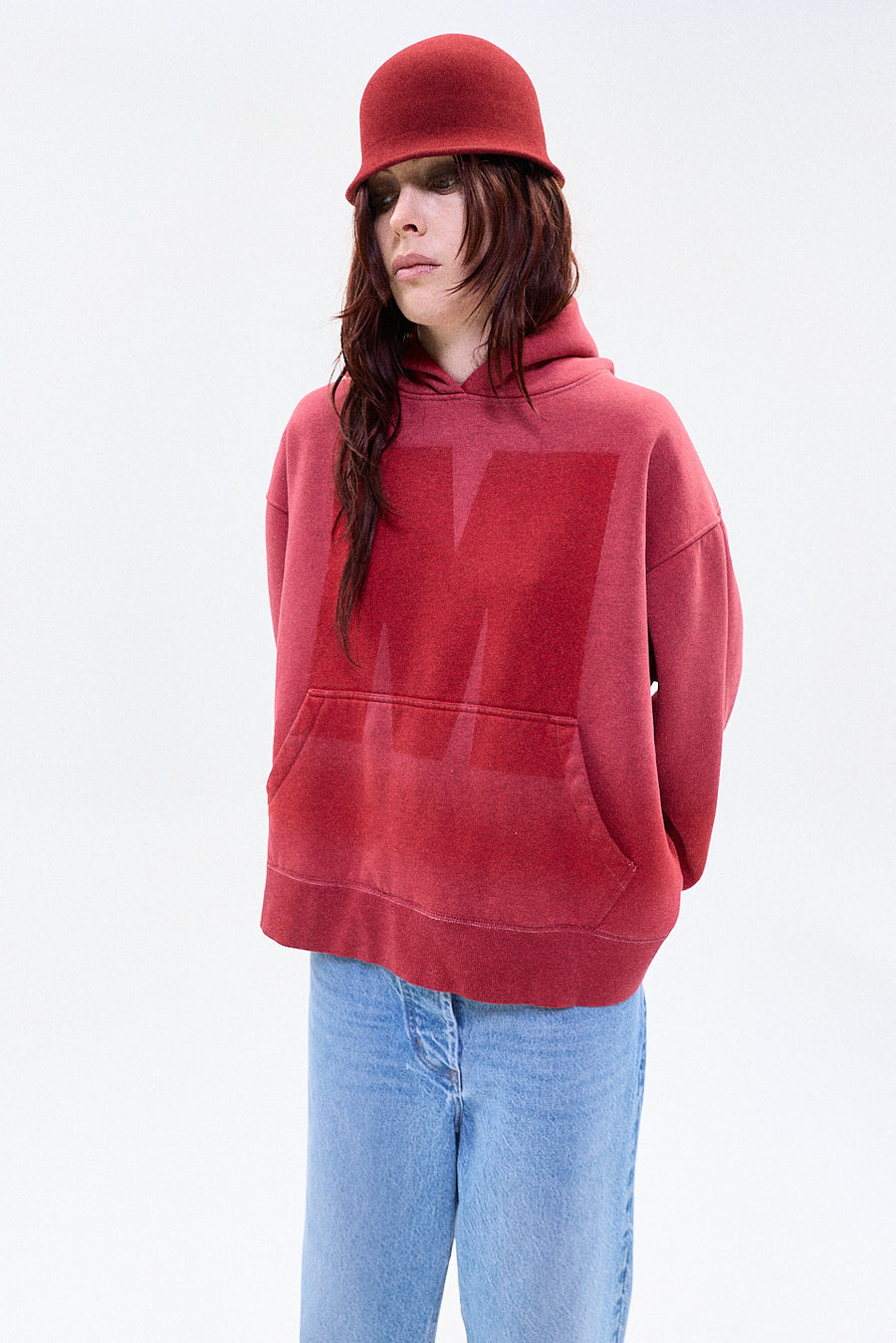 "KOROVA" pillbox hat dark red