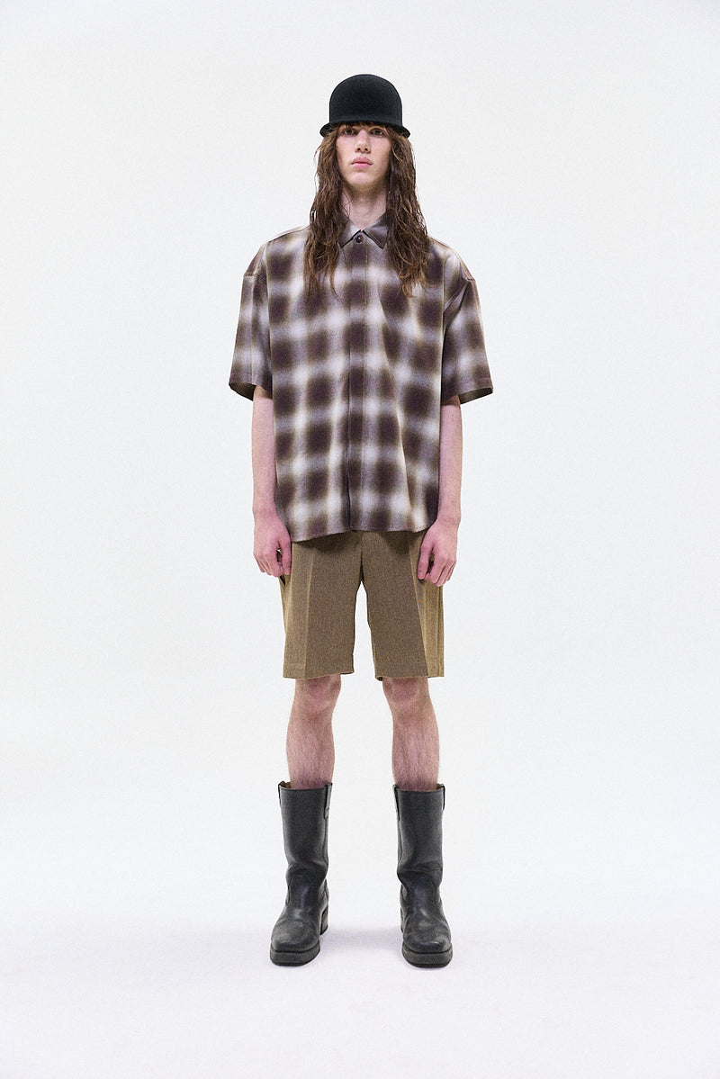 "Keiko" button up shirt short sleeve dark