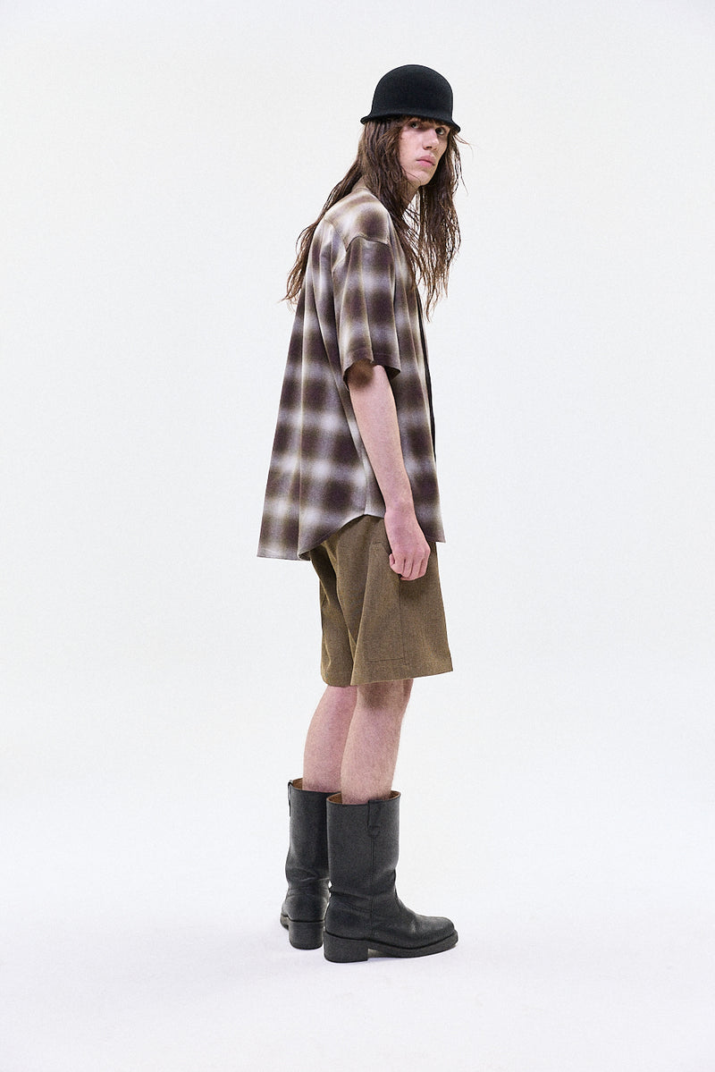 "Keiko" button up shirt short sleeve dark