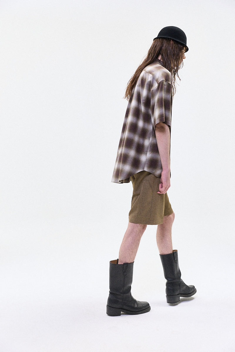 "Keiko" button up shirt short sleeve dark