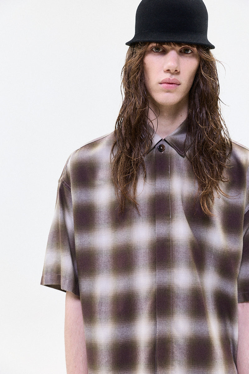 "Keiko" button up shirt short sleeve dark