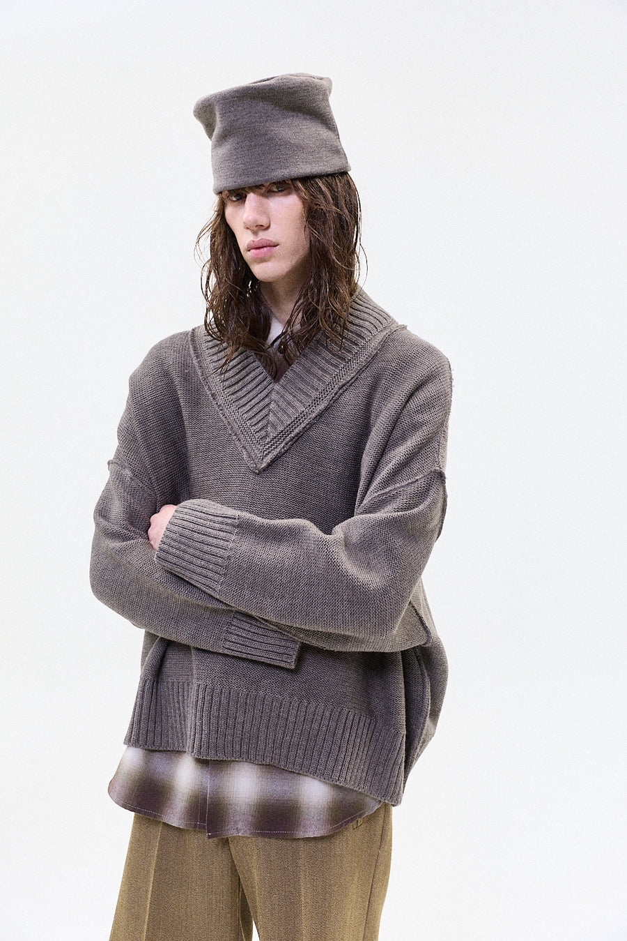merino beanie brown