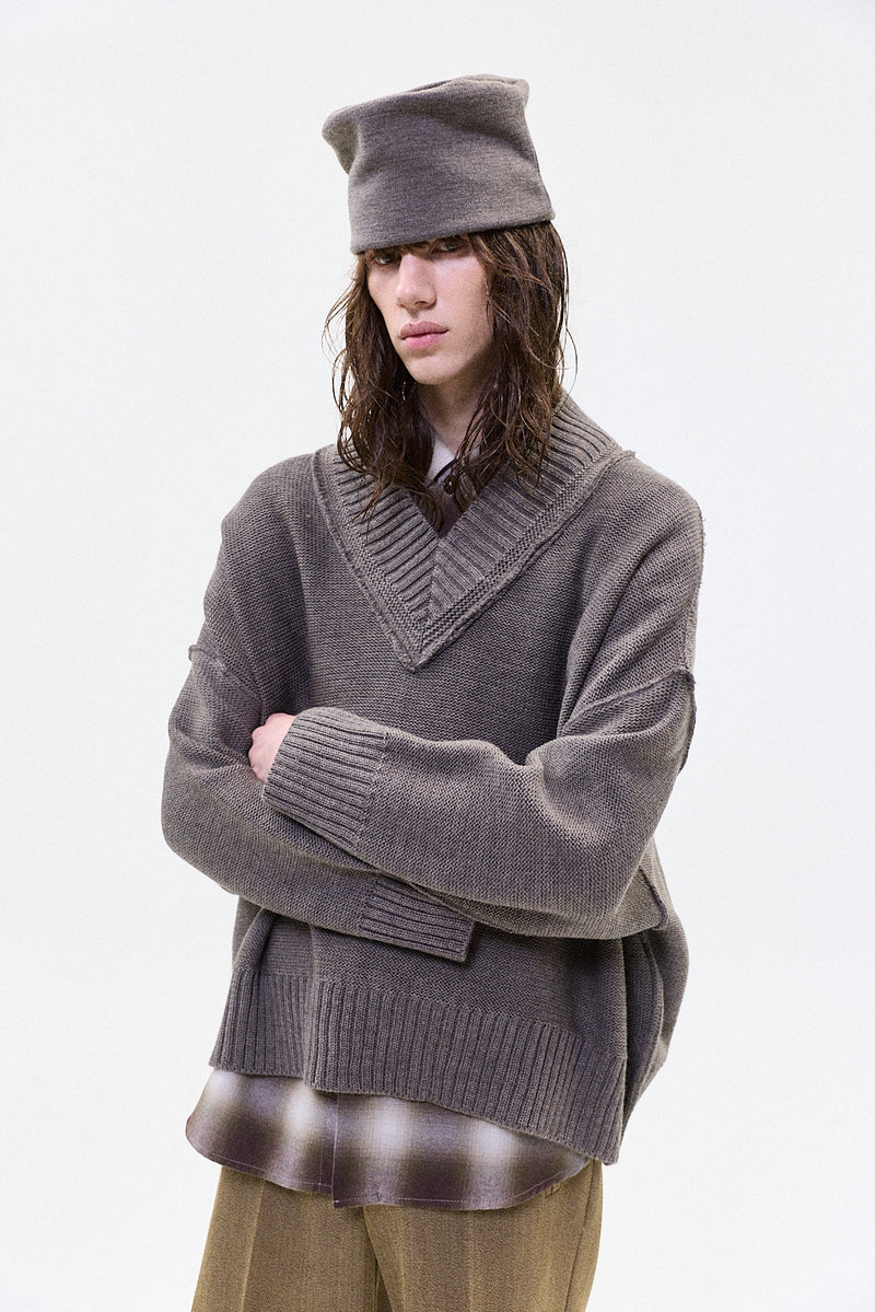 merino beanie brown
