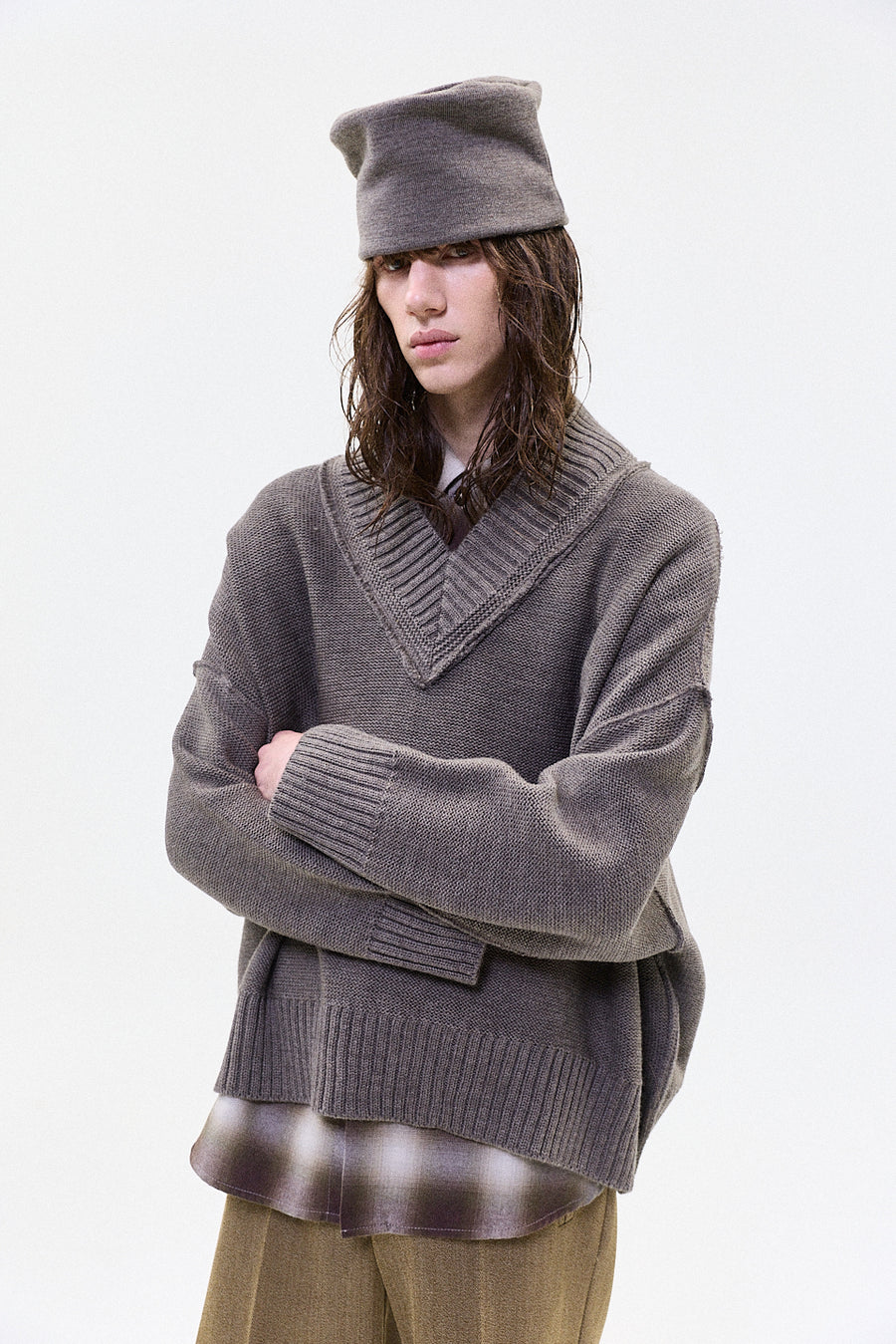 merino beanie brown