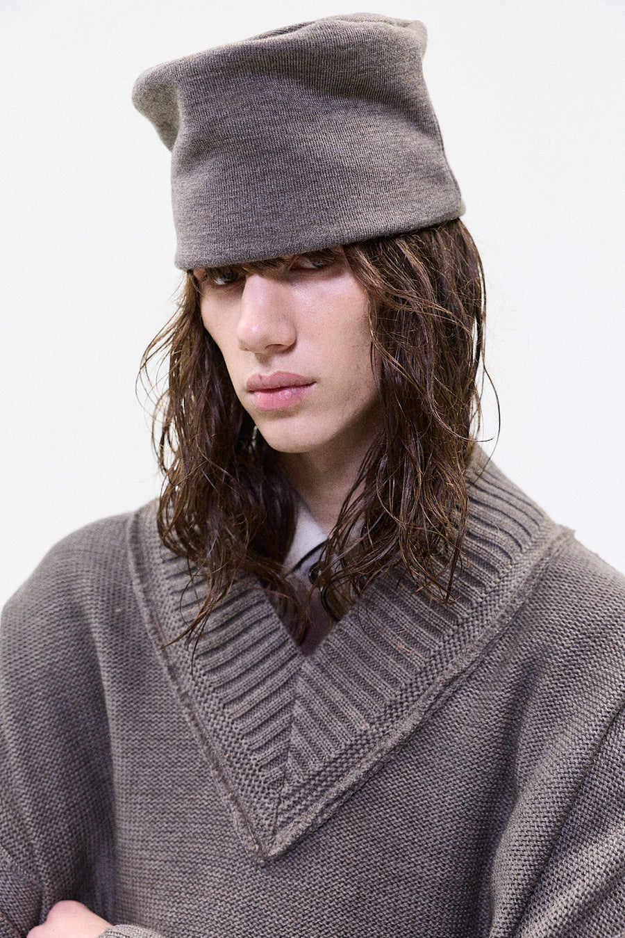 merino beanie brown