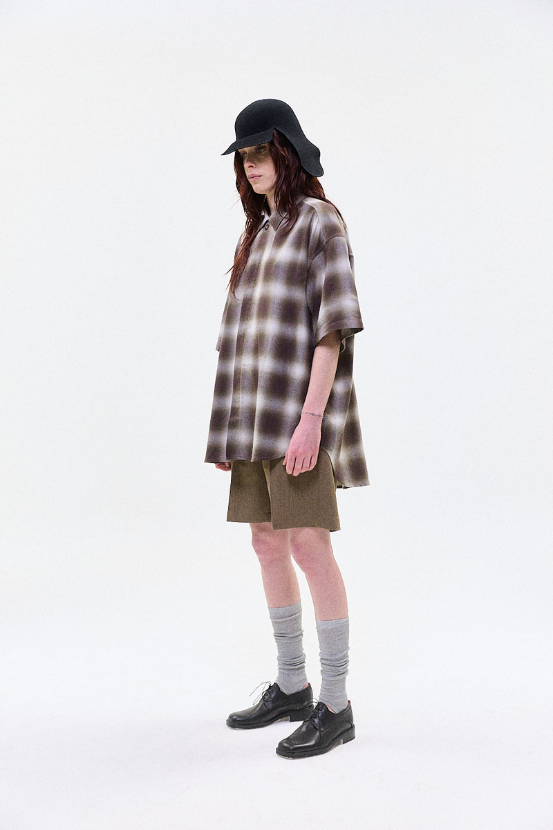 "Keiko" button up shirt short sleeve dark