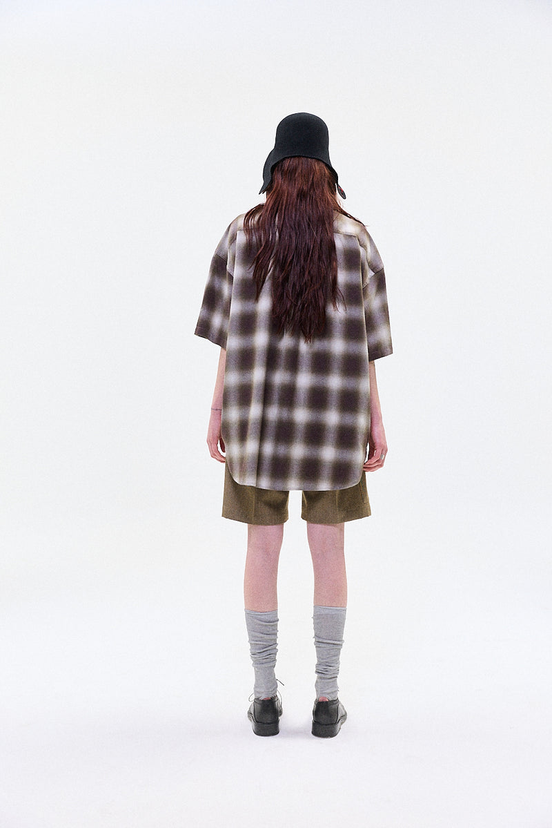 "Keiko" button up shirt short sleeve dark