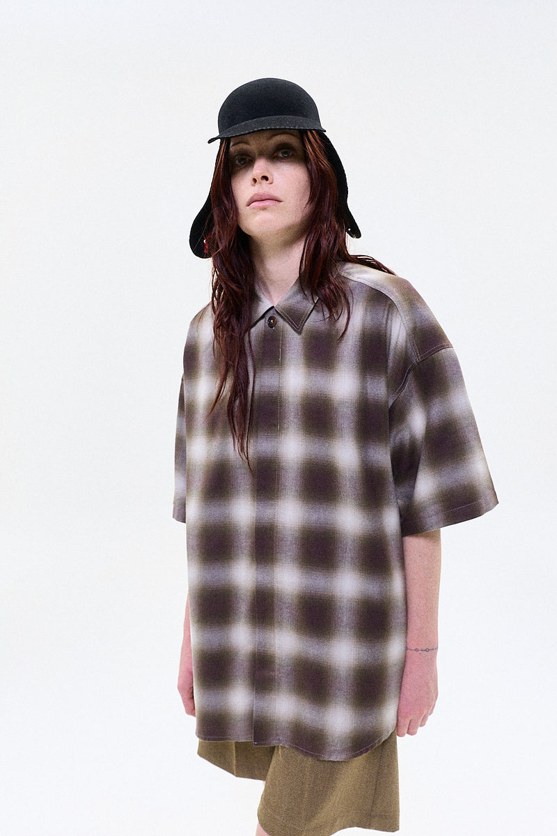 "Keiko" button up shirt short sleeve dark