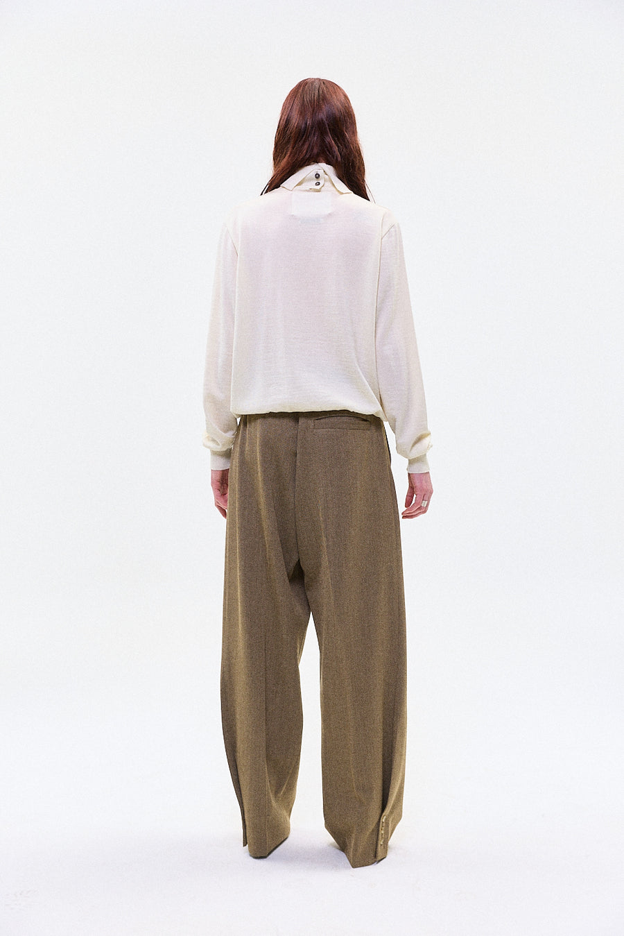 "YUNA" wool trouser sand