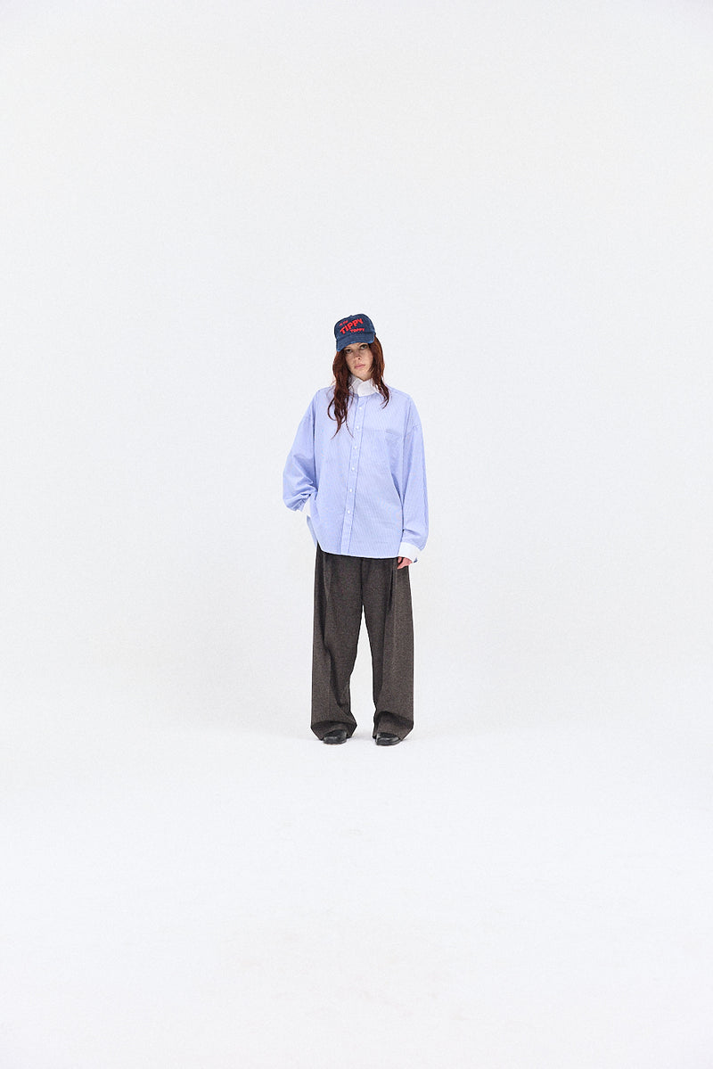"otto" Oversized button up shirt blue/white