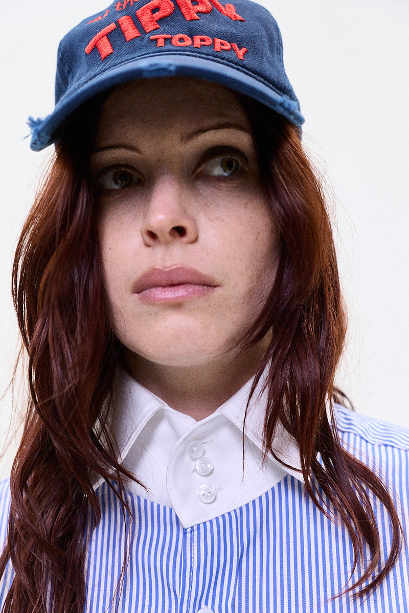 "otto" Oversized button up shirt blue/white