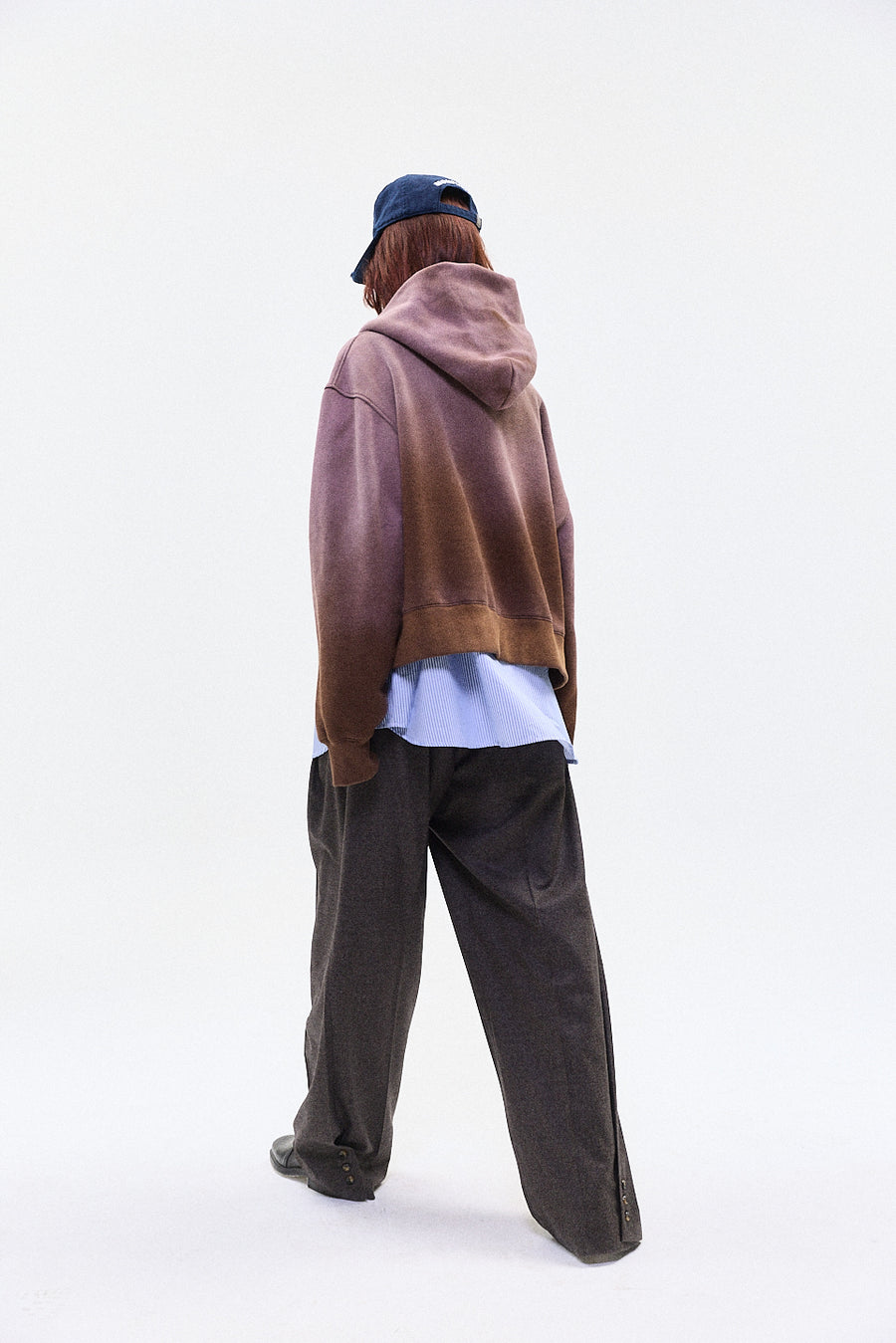 "RAF" split hoodie brown