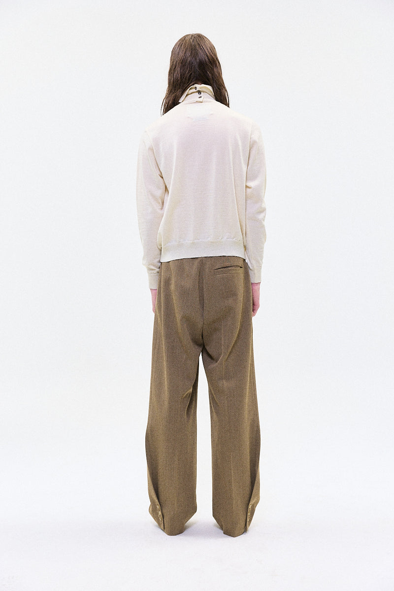 "REMI" lightweight highneck knit cream