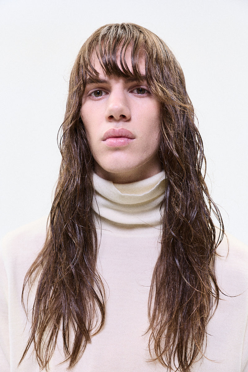 "REMI" lightweight highneck knit cream