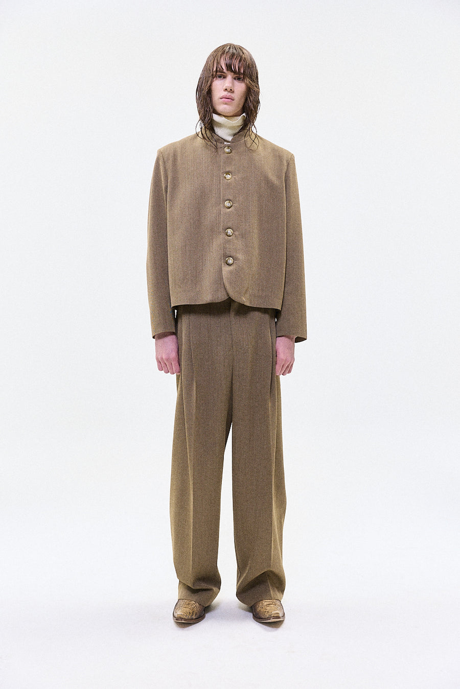 "YUNA" wool trouser sand