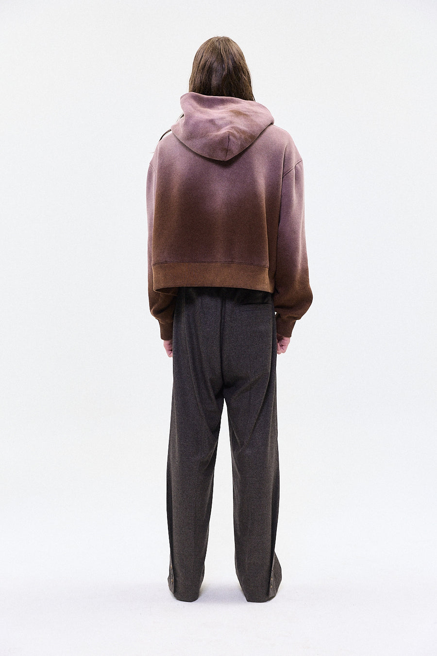 "RAF" split hoodie brown