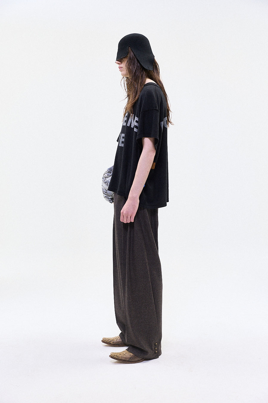 "YUNA" wool trouser charcoal