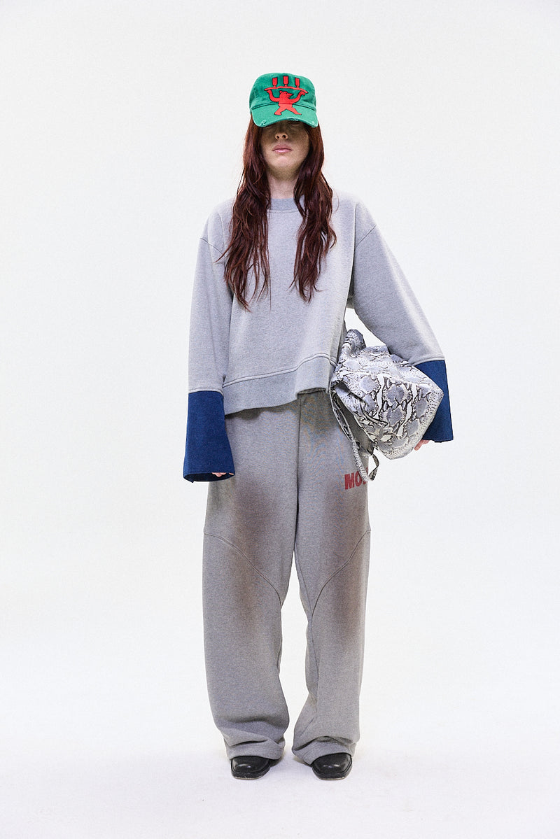 "EMIL" crewneck jersey with cuff grey