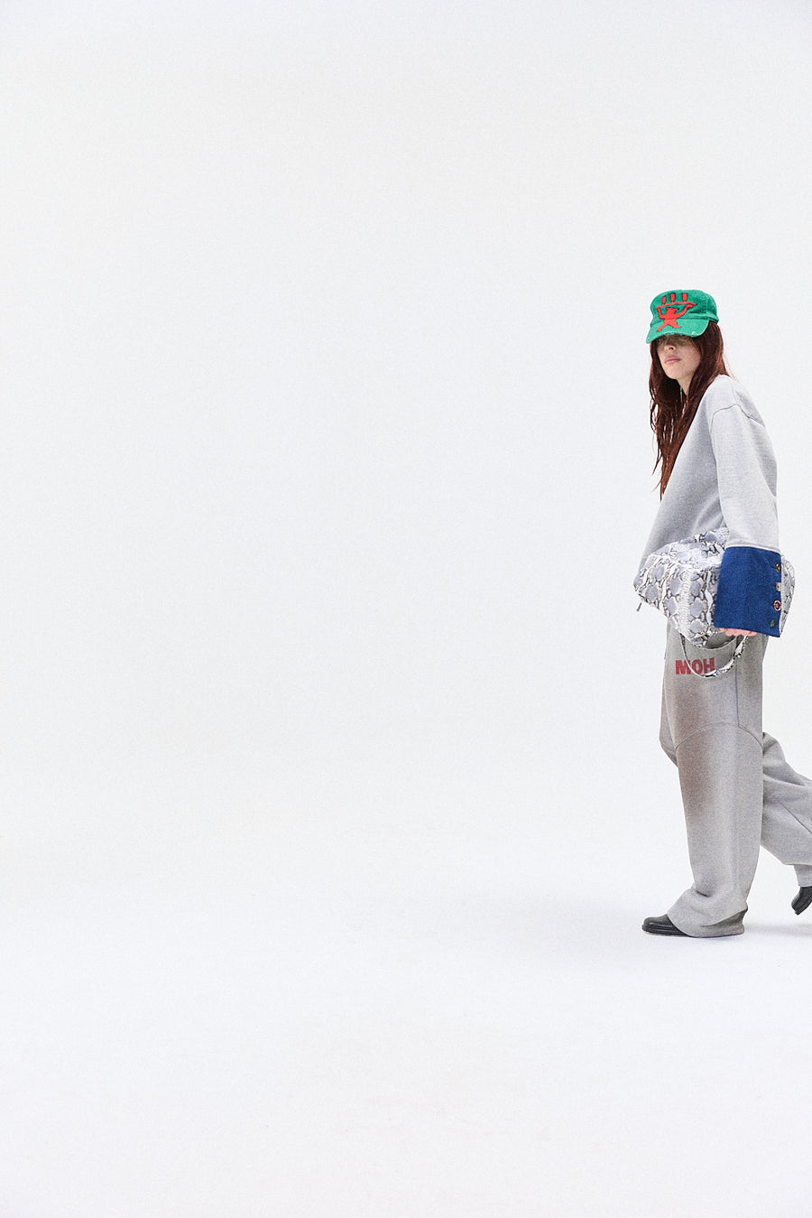 "EMIL" crewneck jersey with cuff grey