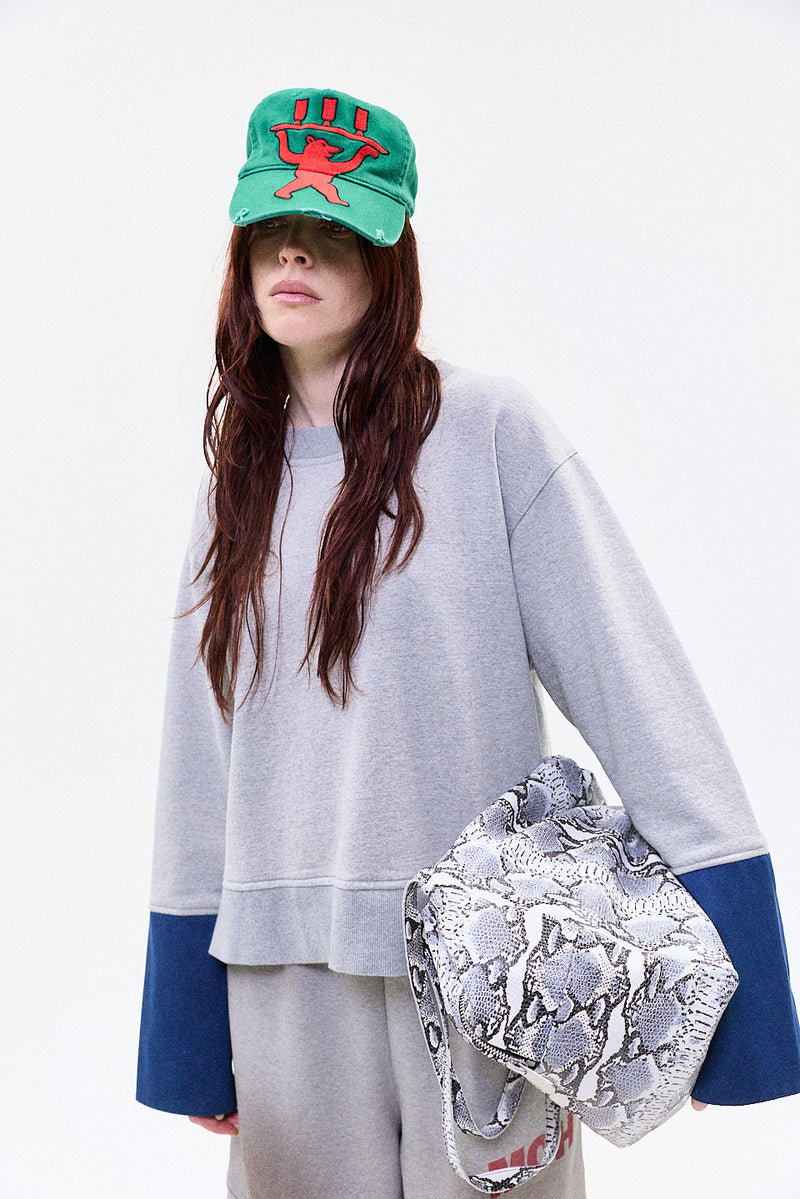 "LEON" snakeskin bag white