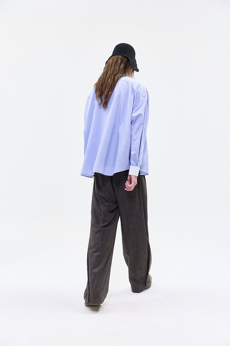 "otto" Oversized button up shirt blue/white