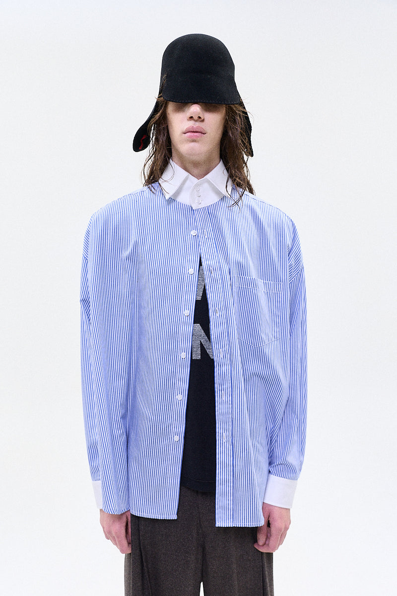 "otto" Oversized button up shirt blue/white