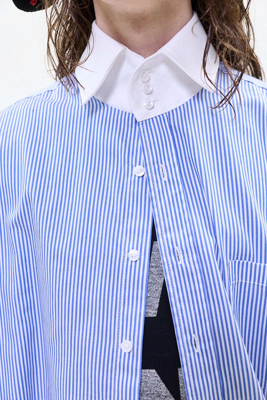 "otto" Oversized button up shirt blue/white