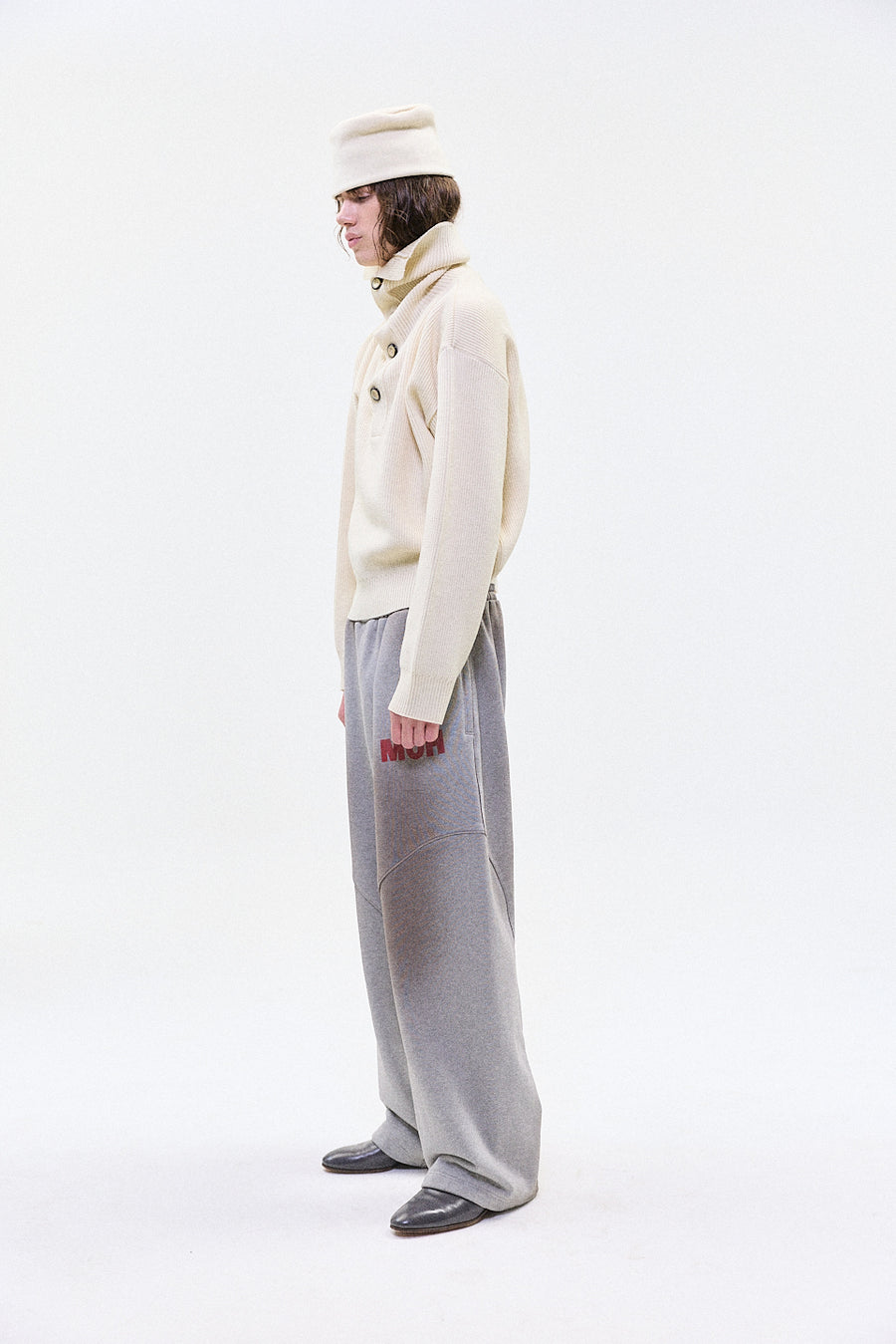 "ASTER" FLEECE TRACK PANT GREY MARLE
