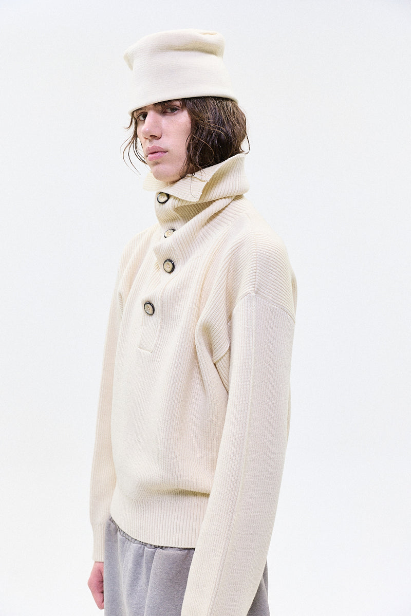 "DANTE" turtle neck knit ivory