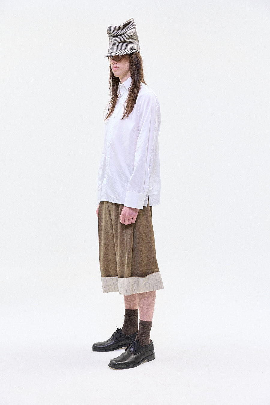 "ARI" Structured button up shirt white