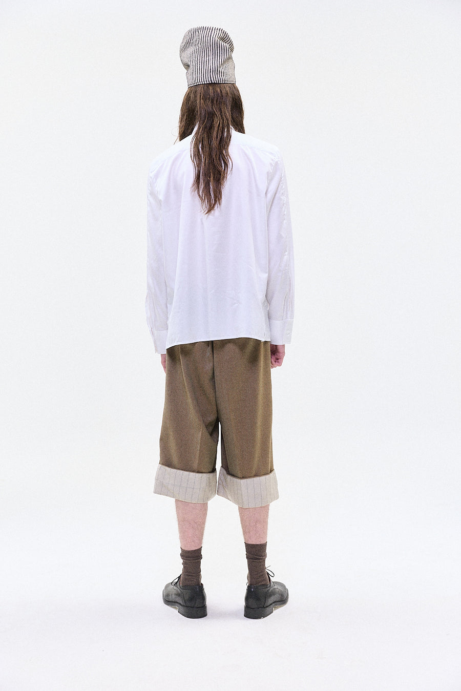"ARI" Structured button up shirt white