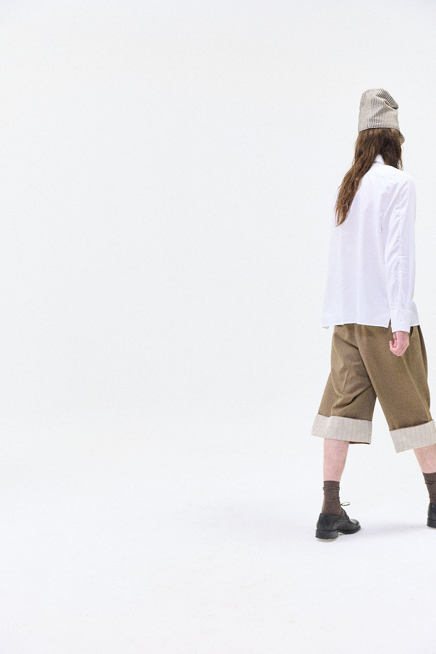 "ARI" Structured button up shirt white