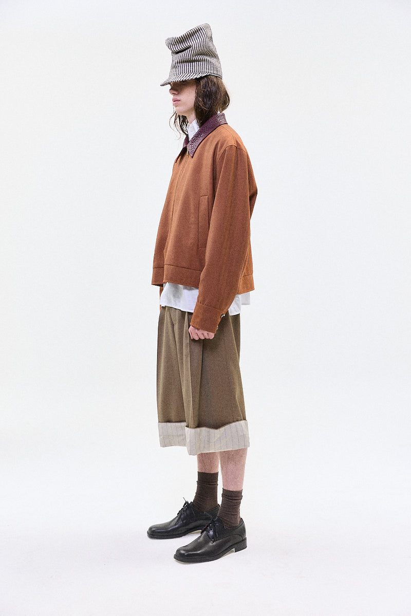 "SABEL" Wool 3/4 short with cuff hazel