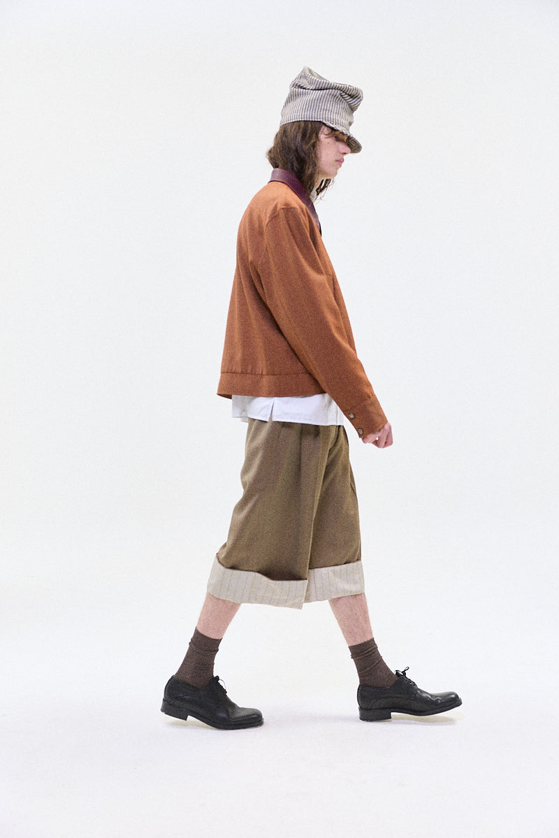 "SABEL" Wool 3/4 short with cuff hazel
