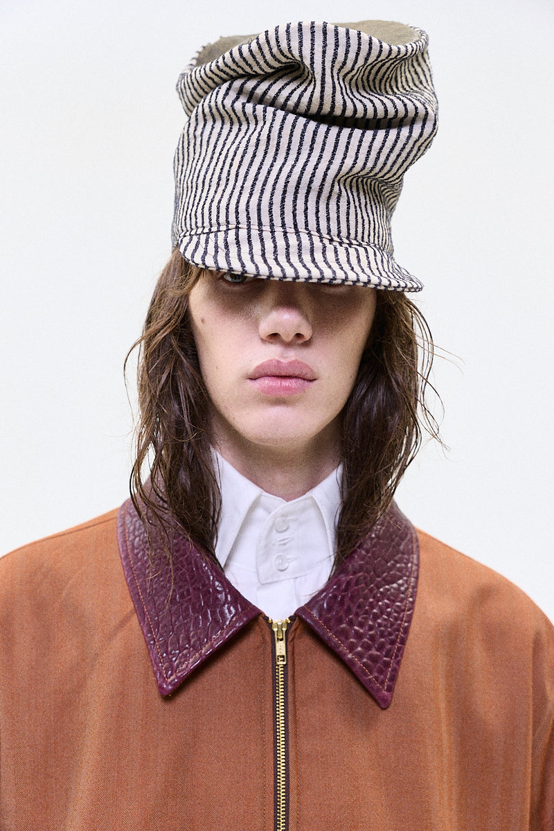 "CLIFF" Workers jacket with leather collar