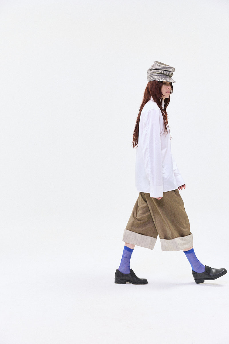 "SABEL" Wool 3/4 short with cuff hazel
