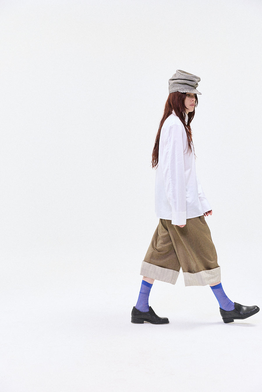 "SABEL" Wool 3/4 short with cuff hazel