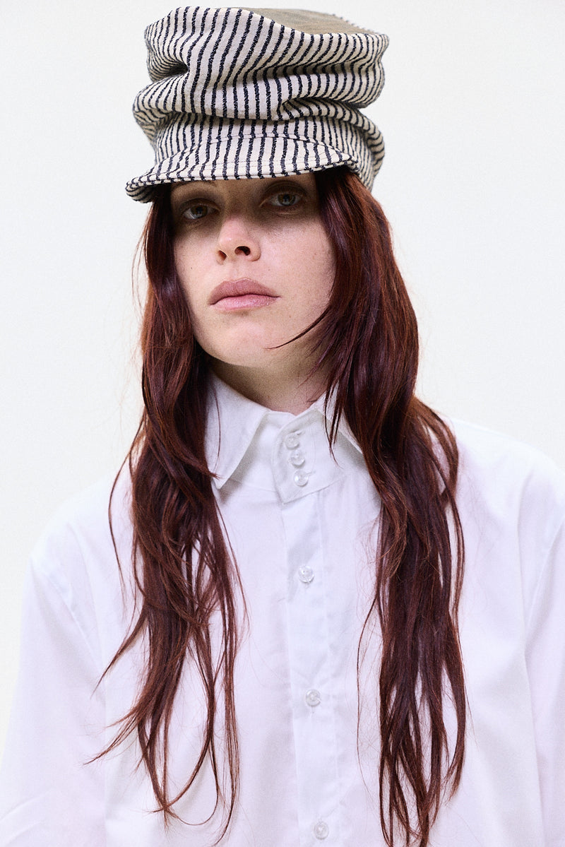 "ARI" Structured button up shirt white