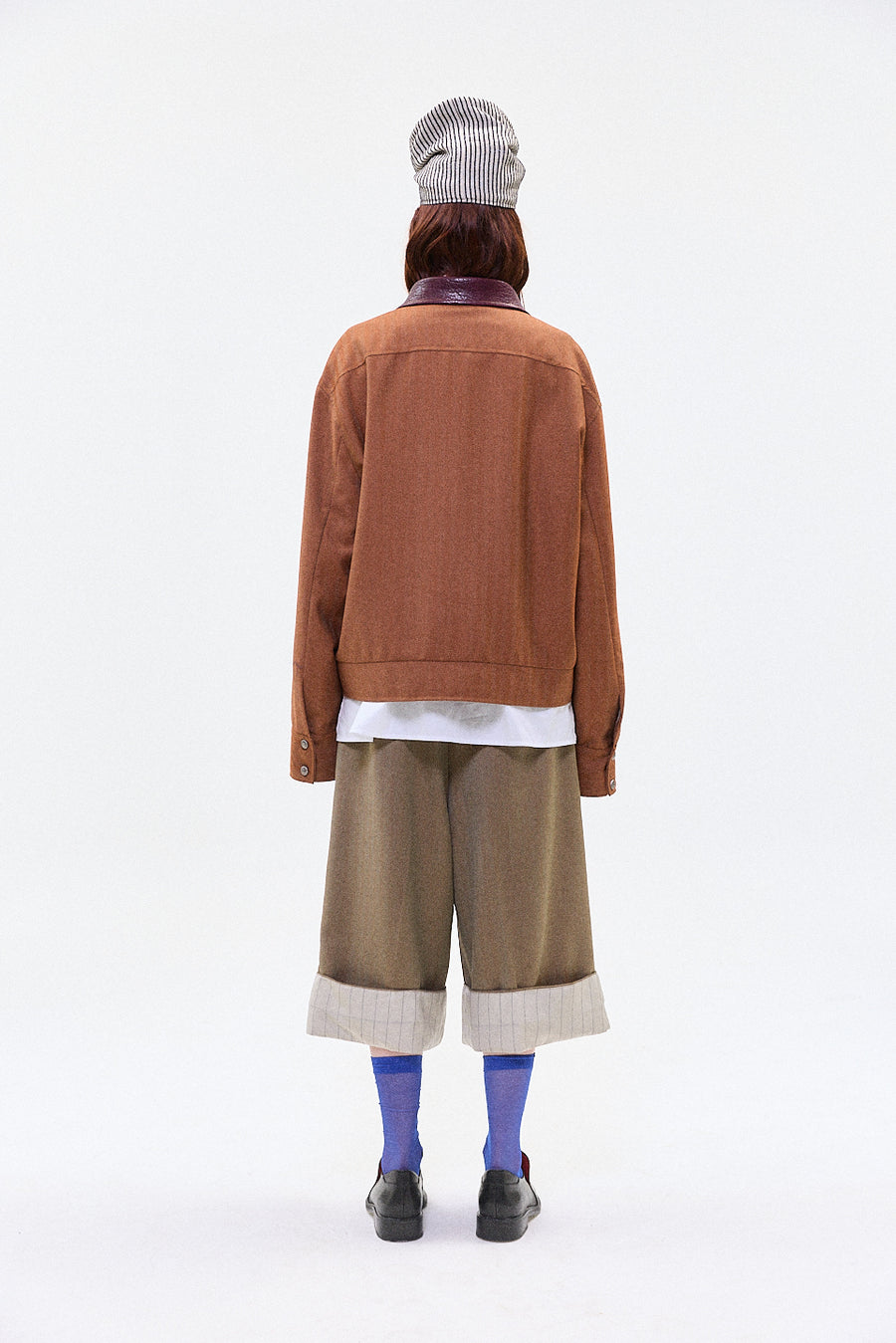 "CLIFF" Workers jacket with leather collar
