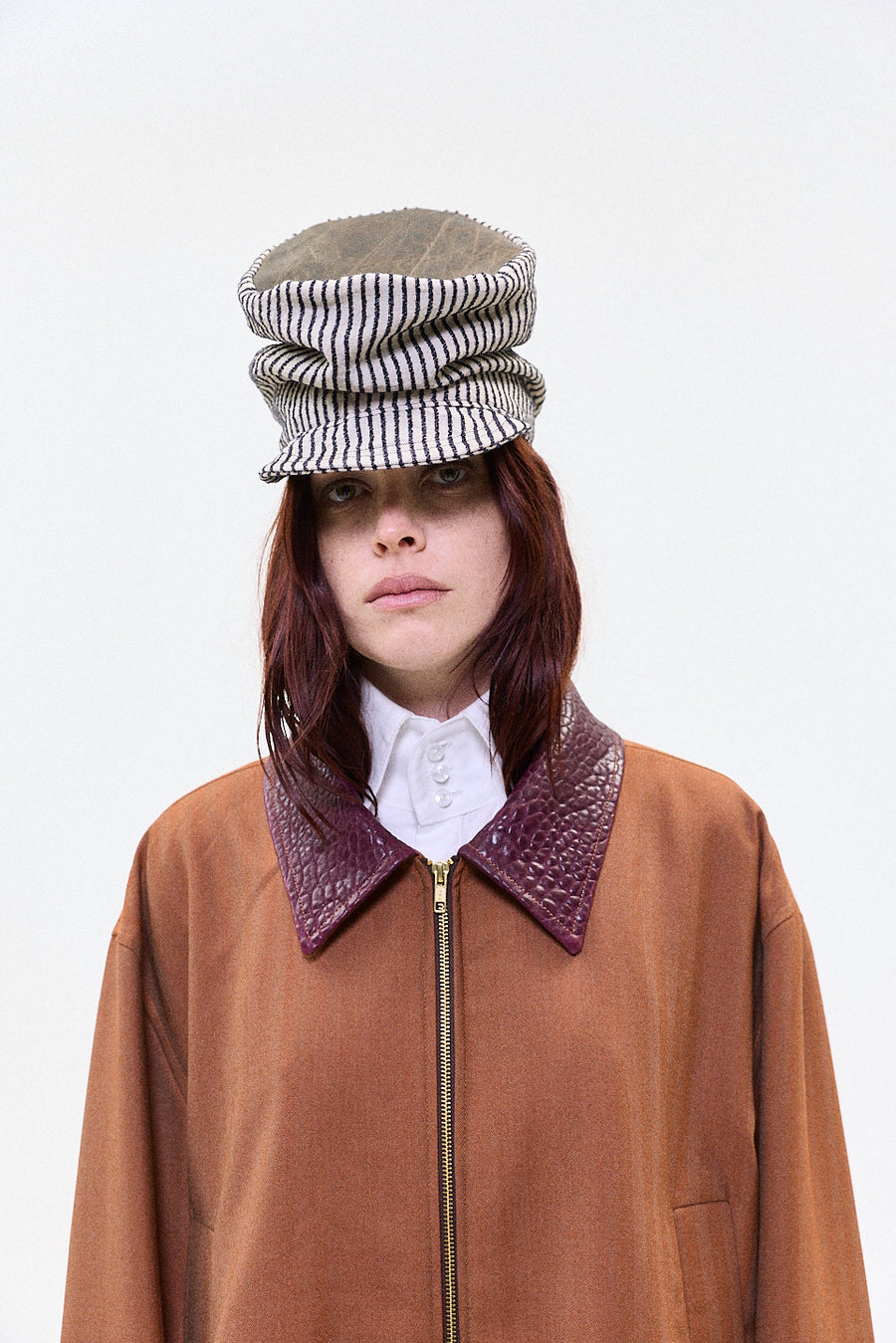 "CLIFF" Workers jacket with leather collar