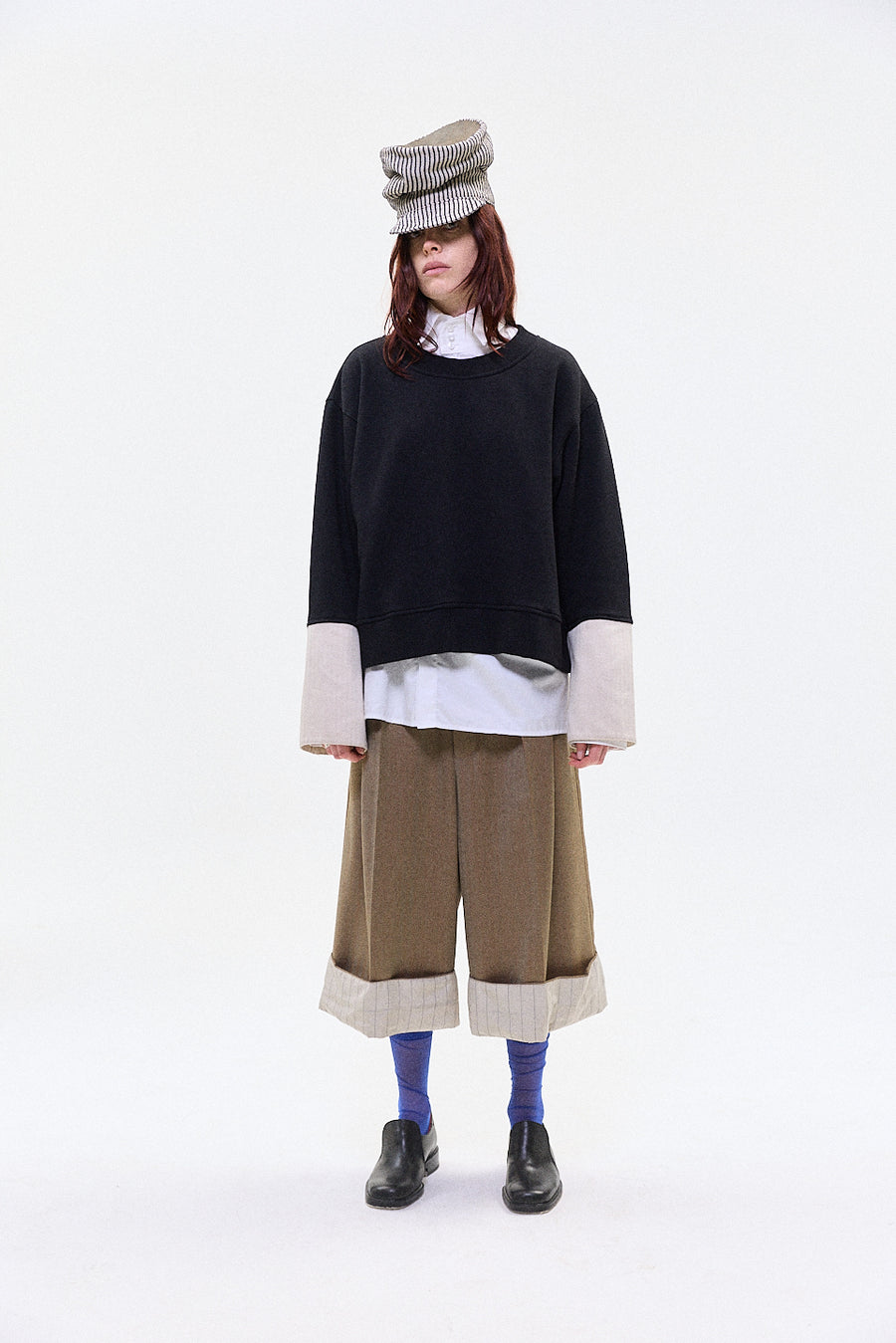 "EMIL" crewneck jersey with cuff midnight