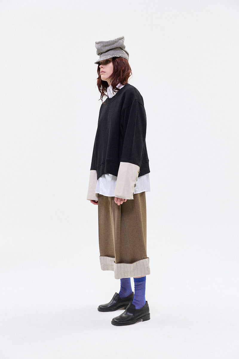 "EMIL" crewneck jersey with cuff midnight