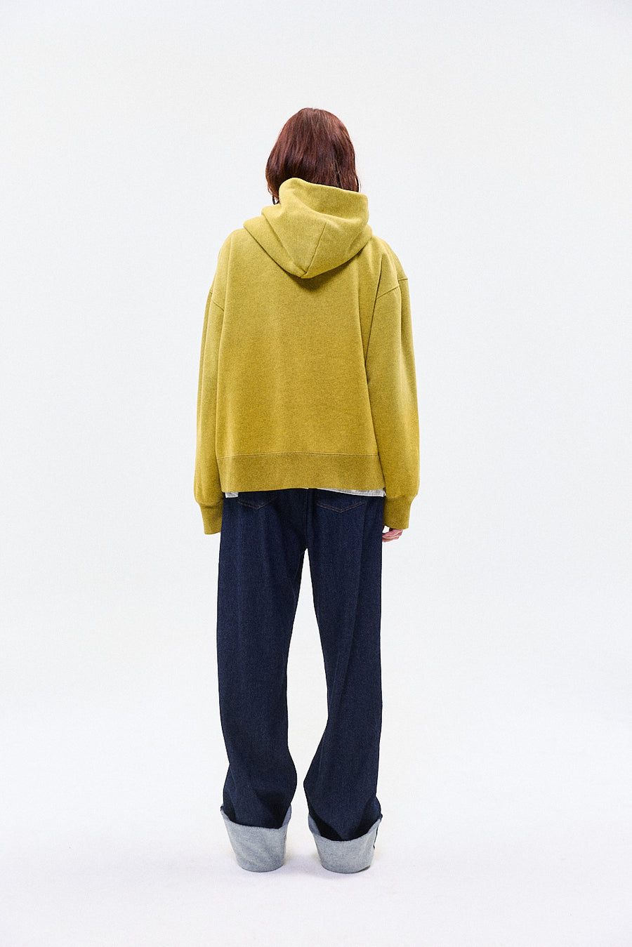 "HOLLOW" zip hoodie yellow
