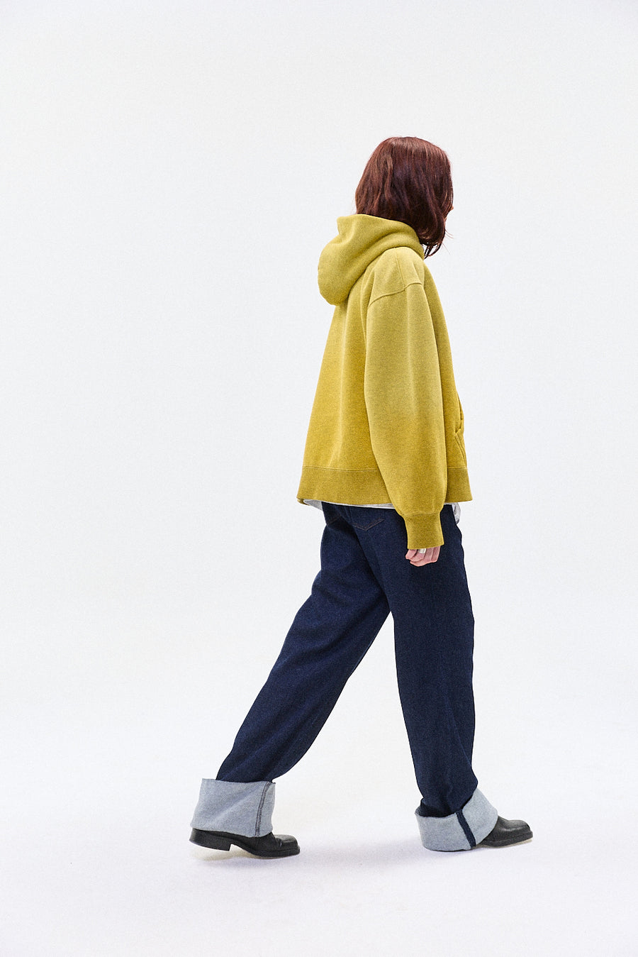 "HOLLOW" zip hoodie yellow