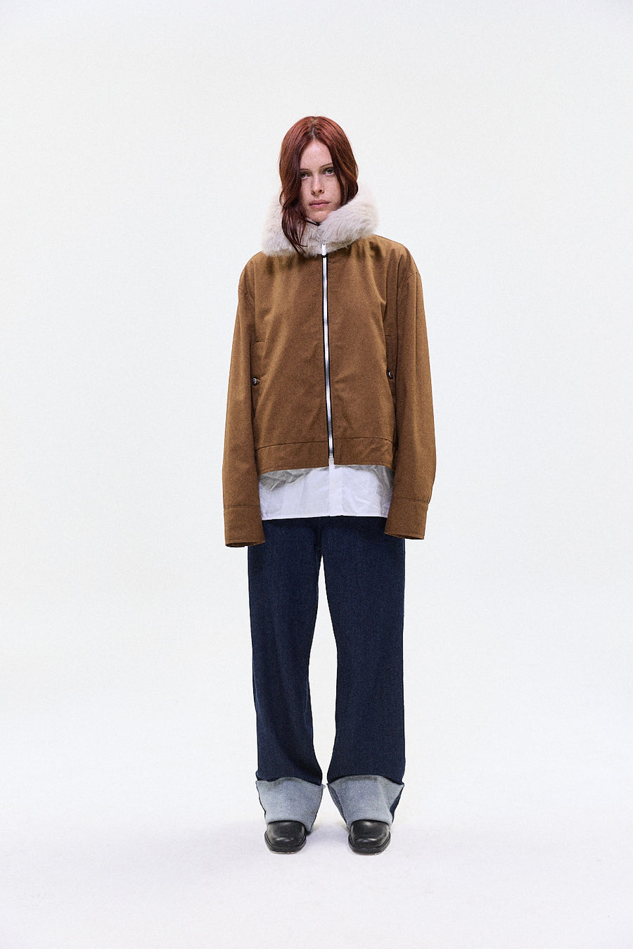 "JUNO" fur collar jacket
