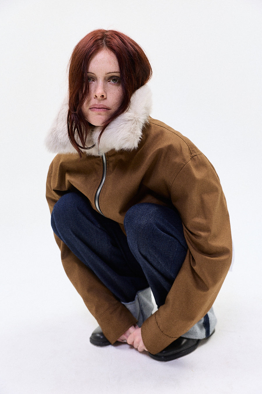 "JUNO" fur collar jacket
