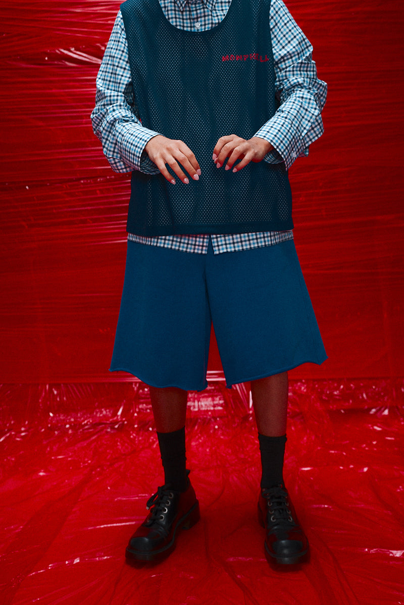 "Yuki" wide terry short marine blue